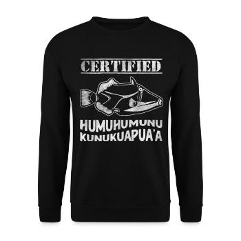 Humuhumunukunukuapua'a Hawaiianischer Riff-Drücker - Unisex Pullover - Schwarz - Vorne - Alina (178cm) & Michal (187cm)