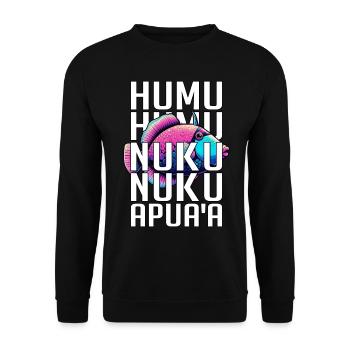 Humuhumunukunukuapua'a Hawaii-Riff-Drückerfisch - Unisex Pullover - Schwarz - Vorne - Alina (178cm) & Michal (187cm)