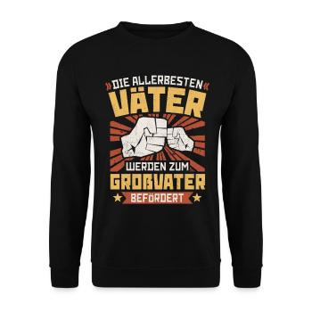DIE ALLERBESTEN VÄTER GROßVATER BEFÖRDERT OPI OPA - Unisex Pullover - Schwarz - Vorne - Alina (178cm) & Michal (187cm)
