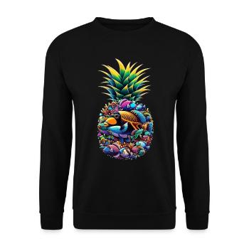 Humuhumunukunukuapua'a Hawaiianischer Riff-Drücker - Unisex Pullover - Schwarz - Vorne - Alina (178cm) & Michal (187cm)