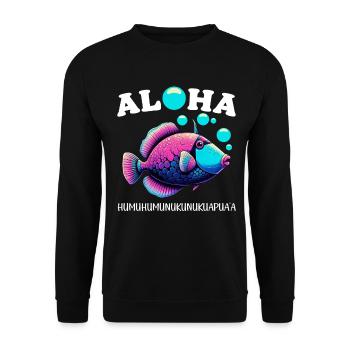 Humuhumunukunukuapua’a Pousseur de récif hawaïen - Sweat-shirt Unisexe - noir - Devant - Alina (178cm) & Michal (187cm)