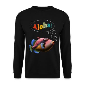 Humuhumunukunukuapua'a Hawaiianischer Riff-Drücker - Unisex Pullover - Schwarz - Vorne - Alina (178cm) & Michal (187cm)
