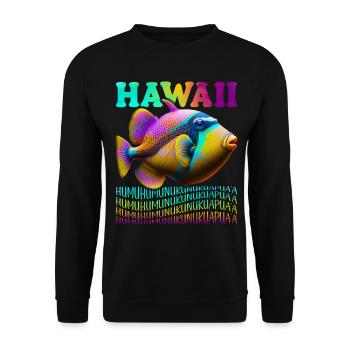 Humuhumunukunukuapua'a Hawaiian Reef Pusher - Unisex Sweatshirt - black - Front - Alina (178cm) & Michal (187cm)