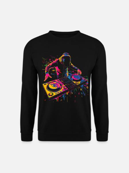 Dj Disc Jockey Platine Pop Art - Sweat-shirt Unisexe - noir