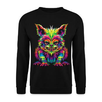 El Chupacabra Crypto Cryptozoology Pop Art - Unisex Sweatshirt - black - Front - Alina (178cm) & Michal (187cm)