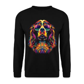 Englischer Springer Spaniel Hund Sonnenbrille Pop - Unisex Pullover - Schwarz - Vorne - Alina (178cm) & Michal (187cm)