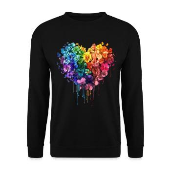 Florist Flower Heart Gardener Pop Art - Unisex Sweatshirt - black - Front - Alina (178cm) & Michal (187cm)