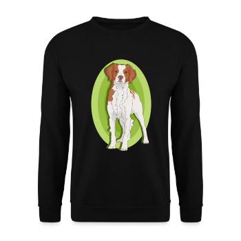 Brittany Dog Breton Pointing Dog Gift - Unisex Sweatshirt - black - Front - Alina (178cm) & Michal (187cm)