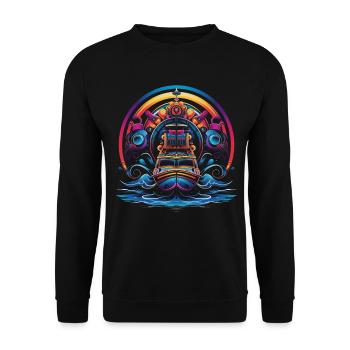 Airboat Captain Airboating Pop Art - Unisex Sweatshirt - black - Front - Alina (178cm) & Michal (187cm)