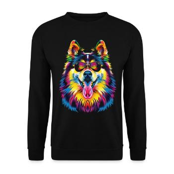 Alaskan Malamute Sunglasses Dog Pop Art - Unisex Sweatshirt - black - Front - Alina (178cm) & Michal (187cm)