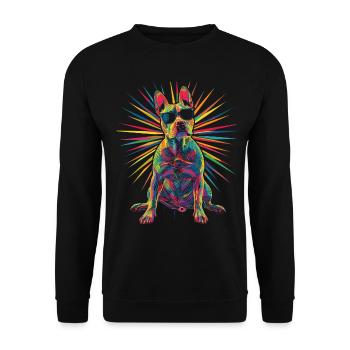 American Bull Terrier Dog Sunglasses Pop Art - Unisex Sweatshirt - black - Front - Alina (178cm) & Michal (187cm)
