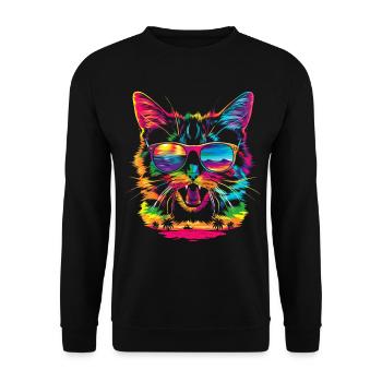 American Shorthair Dog Sunglasses Pop Art - Unisex Sweatshirt - black - Front - Alina (178cm) & Michal (187cm)