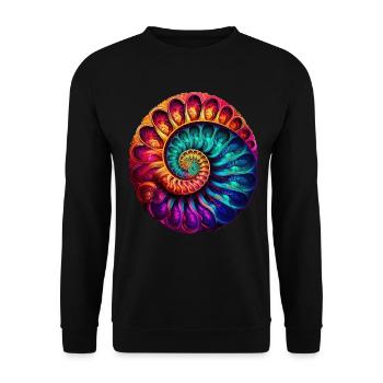 Ammonit Fossil Paläontologie Pop Art - Unisex Pullover - Schwarz - Vorne - Alina (178cm) & Michal (187cm)