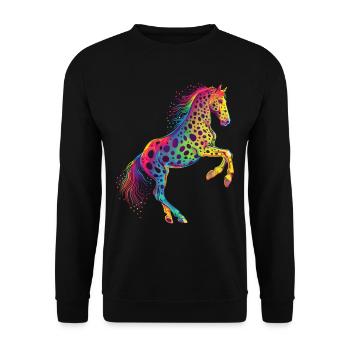 Appaloosa cheval Pop Art - Sweat-shirt Unisexe - noir - Devant - Alina (178cm) & Michal (187cm)