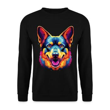 Australian Cattle Dog Pop Art - Unisex Sweatshirt - black - Front - Alina (178cm) & Michal (187cm)