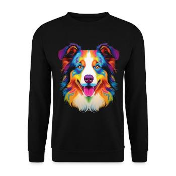 Australian Shepherd Dog Pop Art - Unisex Sweatshirt - black - Front - Alina (178cm) & Michal (187cm)