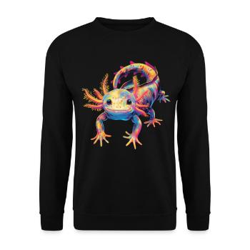 Axolotl Amphibian Pop Art - Unisex Sweatshirt - black - Front - Alina (178cm) & Michal (187cm)