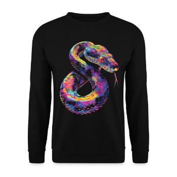Ball Python Snake Pop Art - Unisex Sweatshirt - black - Front - Alina (178cm) & Michal (187cm)