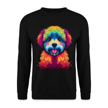 Bichon frisé Chien Pop Art - Sweat-shirt Unisexe - noir - Devant - Alina (178cm) & Michal (187cm)