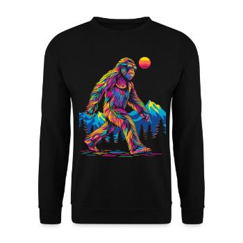 Bigfoot Sasquatch Yeti Sunglasses Pop Art - Unisex Sweatshirt - black - Front - Alina (178cm) & Michal (187cm)
