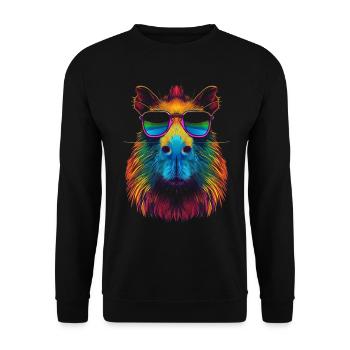 Capybara Capibara Sonnenbrille Pop Art - Unisex Pullover - Schwarz - Vorne - Alina (178cm) & Michal (187cm)