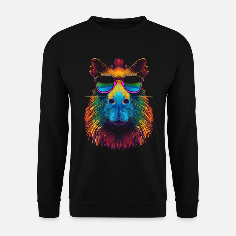Capybara Capibara Sonnenbrille Pop Art - Unisex Pullover - Schwarz