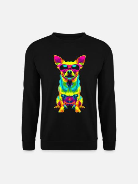Chihuahua Dog Sunglasses Pop Art - Unisex Sweatshirt - black