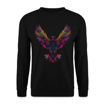 Corbeau Corbeau Oiseau Pop Art - Sweat-shirt Unisexe - noir - Devant - Alina (178cm) & Michal (187cm)