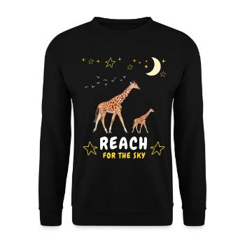 Reach For the Sky - Giraffes Family - Unisex Sweatshirt - black - Front - Alina (178cm) & Michal (187cm)