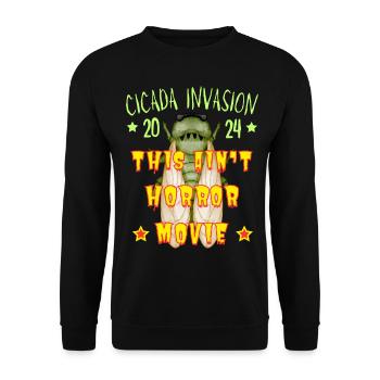 CIGALE INVASION 2024 CE N'EST PAS UN FILM D'HORREUR - Sweat-shirt Unisexe - noir - Devant - Alina (178cm) & Michal (187cm)