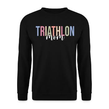 Triathlet Schwimmen Radfahren Laufen - Unisex Pullover - Schwarz - Vorne - Alina (178cm) & Michal (187cm)