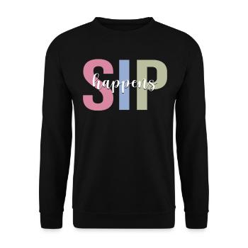 Wine drinker drinks wine glass - Unisex Sweatshirt - black - Front - Alina (178cm) & Michal (187cm)