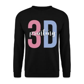 3D Printer Machine - Unisex Sweatshirt - black - Front - Alina (178cm) & Michal (187cm)