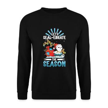 Scelle-ci - Timbre de Noël - Sweat-shirt Unisexe - noir - Devant - Alina (178cm) & Michal (187cm)