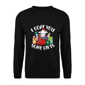 Je vous fais des cadeaux - Chèvre de Noël - Sweat-shirt Unisexe - noir - Devant - Alina (178cm) & Michal (187cm)