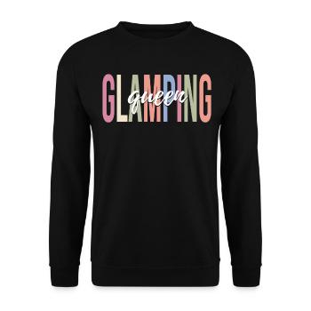 Weiblicher Glamper Camping - Unisex Pullover - Schwarz - Vorne - Alina (178cm) & Michal (187cm)