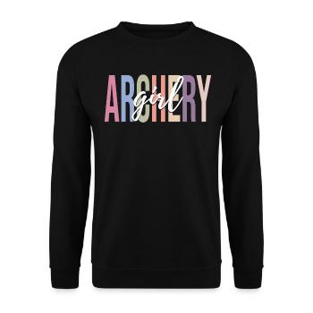 Archer bow and arrow - Unisex Sweatshirt - black - Front - Alina (178cm) & Michal (187cm)