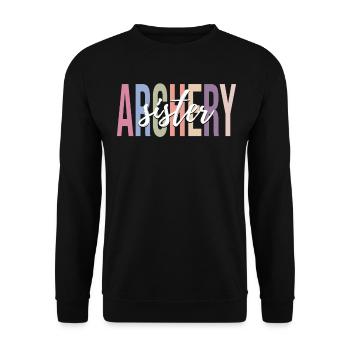Archer Archery Girl Bow and Paw - Unisex Sweatshirt - black - Front - Alina (178cm) & Michal (187cm)