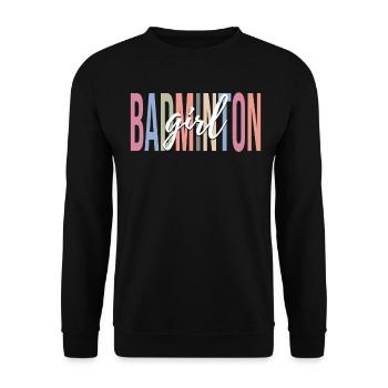 Badmintonspielerin - Unisex Pullover - Schwarz - Vorne - Alina (178cm) & Michal (187cm)