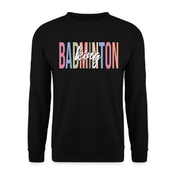 Badminton Spieler - Unisex Pullover - Schwarz - Vorne - Alina (178cm) & Michal (187cm)