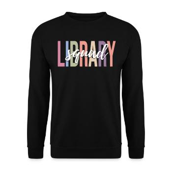 Buchliebhaber Leser Bibliothekar - Unisex Pullover - Schwarz - Vorne - Alina (178cm) & Michal (187cm)