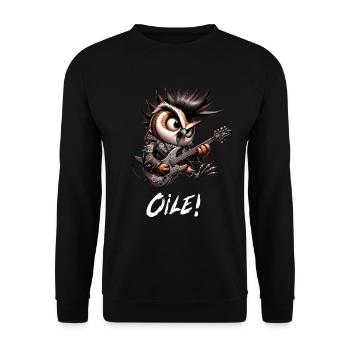 Punker Owl - Oile - Oi Punk - Unisex Sweatshirt - black - Front - Alina (178cm) & Michal (187cm)