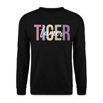 Circus Tiger Circus Tiger Lover Funny Circus - Unisex Sweatshirt - black - Front - Alina (178cm) & Michal (187cm)
