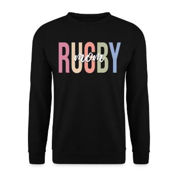 Rugbyspieler-Mama - Unisex Pullover - Schwarz - Vorne - Alina (178cm) & Michal (187cm)