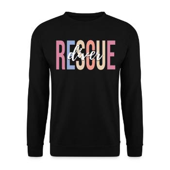 Scuba Diving Rettungstaucher - Unisex Pullover - Schwarz - Vorne - Alina (178cm) & Michal (187cm)