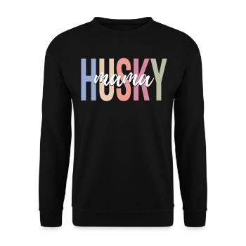 Siberian Husky Hundeliebhaber Mama - Unisex Pullover - Schwarz - Vorne - Alina (178cm) & Michal (187cm)