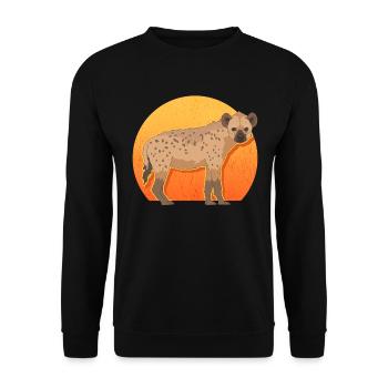 Hyena Hyena Spotted Hyena Gift - Unisex Sweatshirt - black - Front - Alina (178cm) & Michal (187cm)