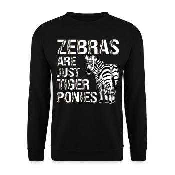 Funny Zebra Lovers Zebras Are Just Tiger Ponies - Unisex Sweatshirt - black - Front - Alina (178cm) & Michal (187cm)