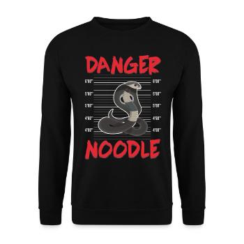 Drôle d’amoureux du serpent danger nouille graphique - Sweat-shirt Unisexe - noir - Devant - Alina (178cm) & Michal (187cm)
