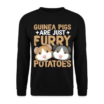 Meerschweinchen sind einfach pelzige Kartoffeln Me - Unisex Pullover - Schwarz - Vorne - Alina (178cm) & Michal (187cm)